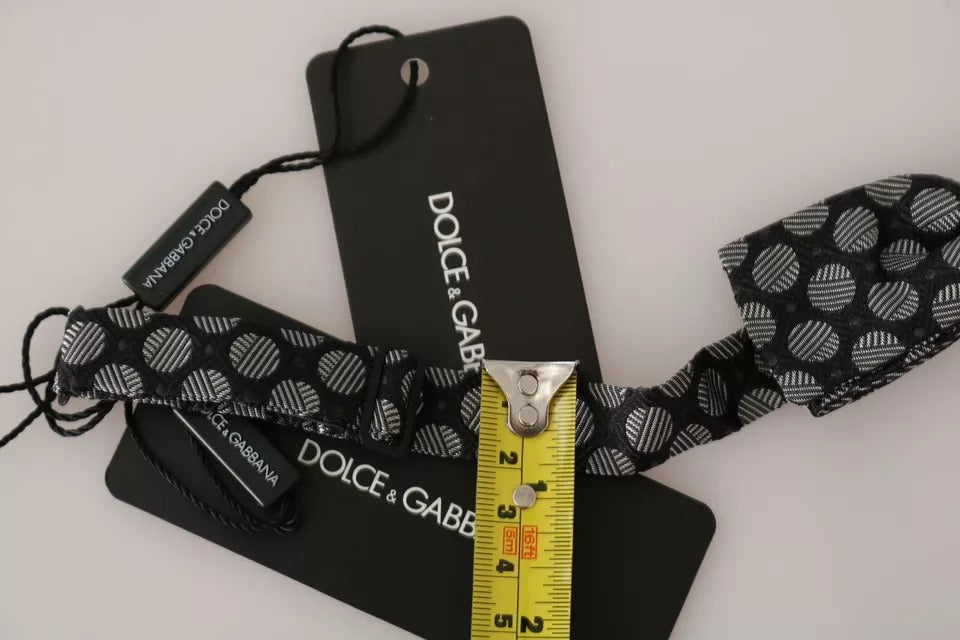 Dolce & Gabbana Schwarze Seidenkrawatte mit Kreisen für Herren