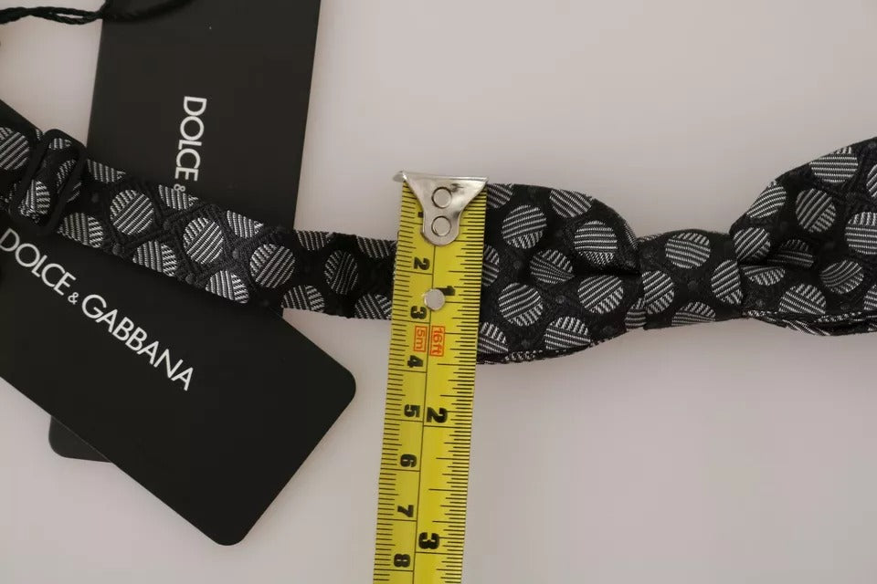 Dolce & Gabbana Schwarze Seidenkrawatte mit Kreisen für Herren