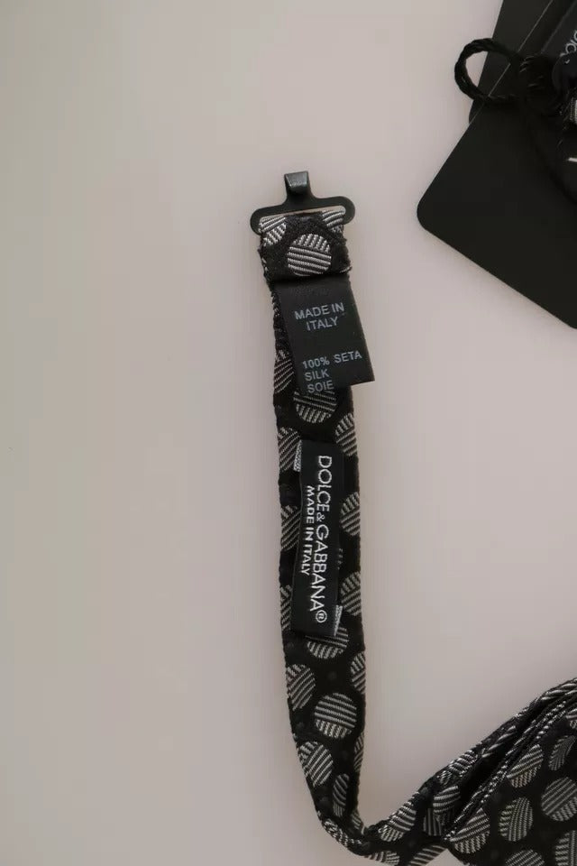 Dolce & Gabbana Schwarze Seidenkrawatte mit Kreisen für Herren