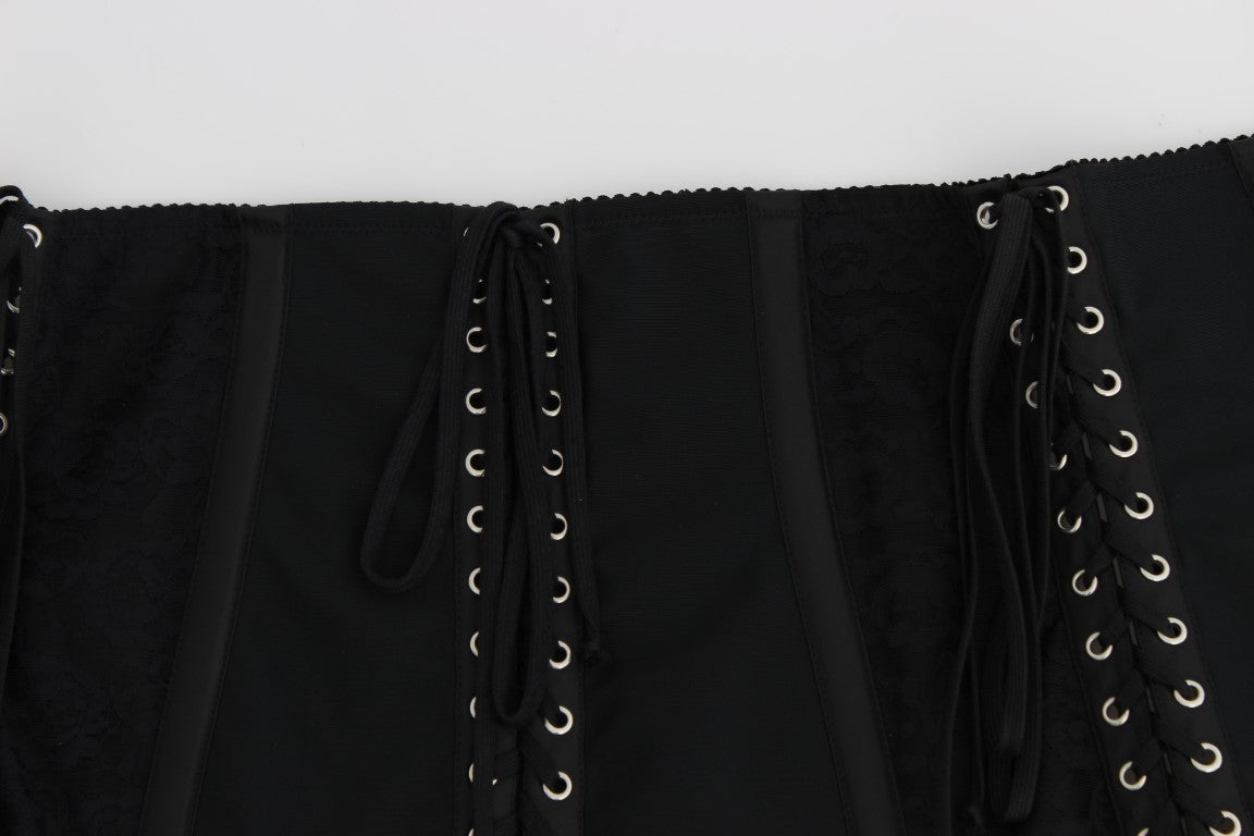 Dolce & Gabbana – Schwarzer Stretch-Korsettgürtel mit Taillenriemen