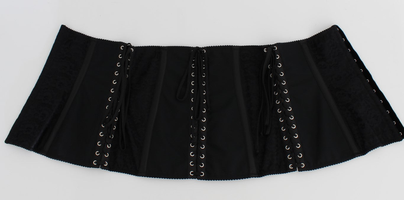 Dolce & Gabbana – Schwarzer Stretch-Korsettgürtel mit Taillenriemen