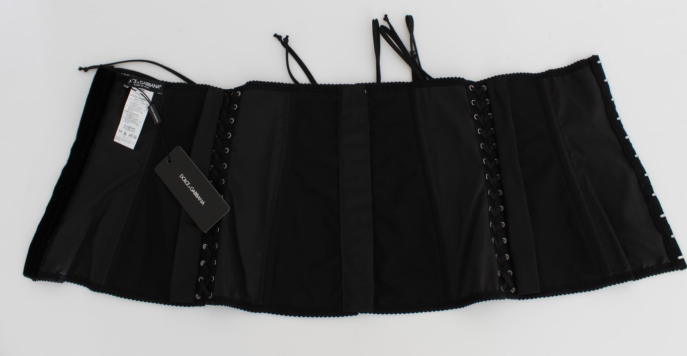Dolce & Gabbana – Schwarzer Stretch-Korsettgürtel mit Taillenriemen