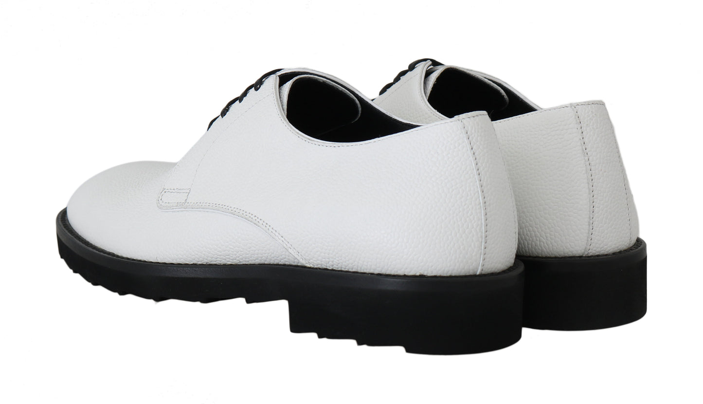 Dolce & Gabbana – Weiße Derby-Schuhe aus Leder für formelle Anlässe