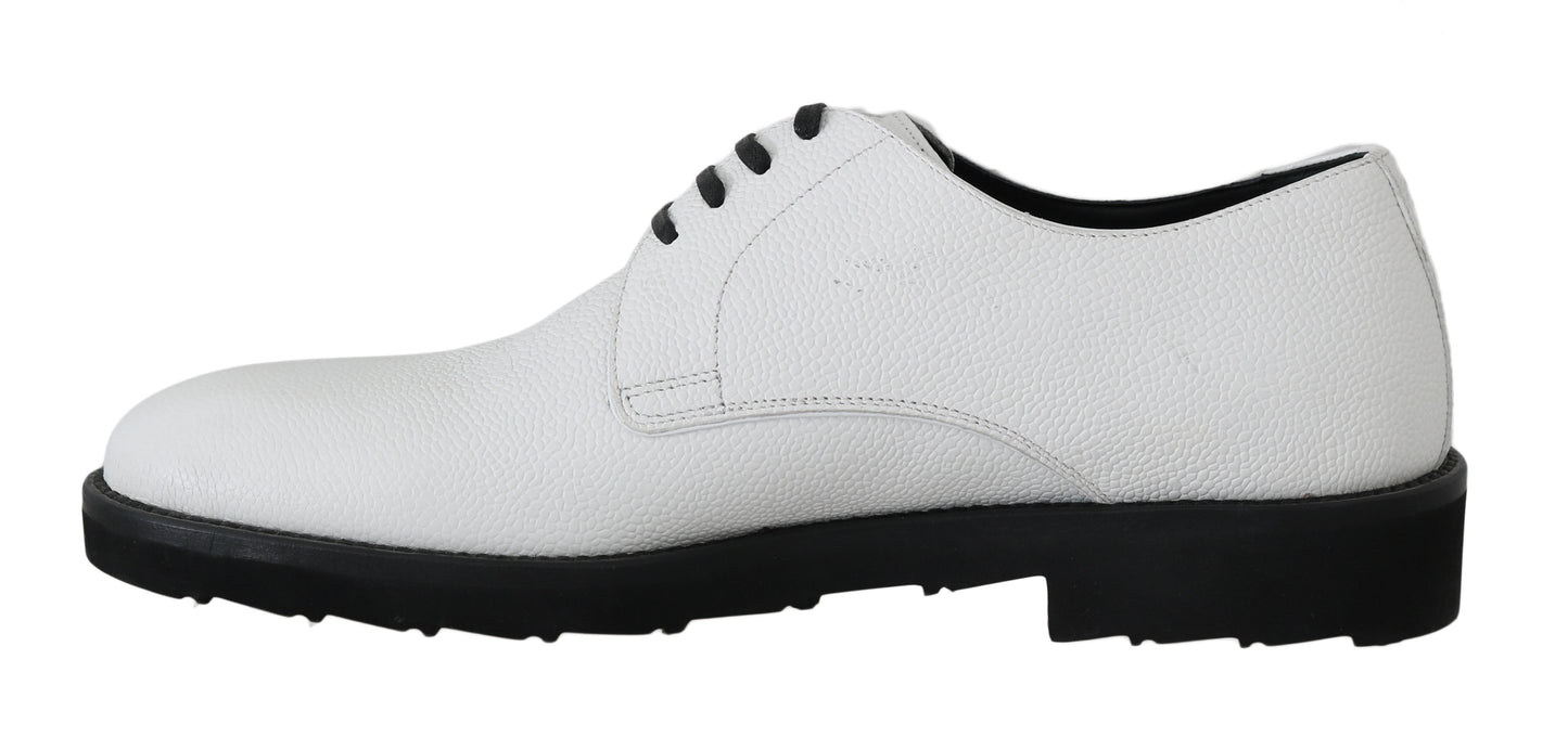 Dolce & Gabbana – Weiße Derby-Schuhe aus Leder für formelle Anlässe