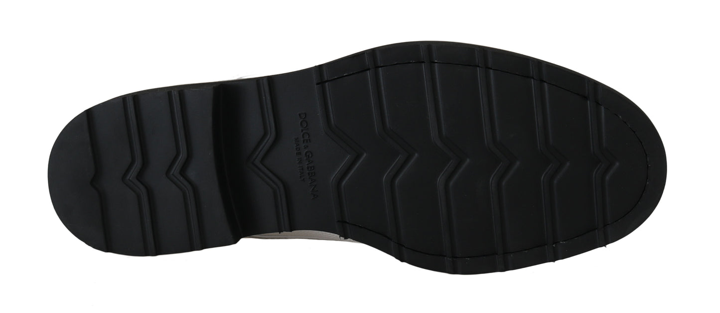 Dolce & Gabbana – Weiße Derby-Schuhe aus Leder für formelle Anlässe