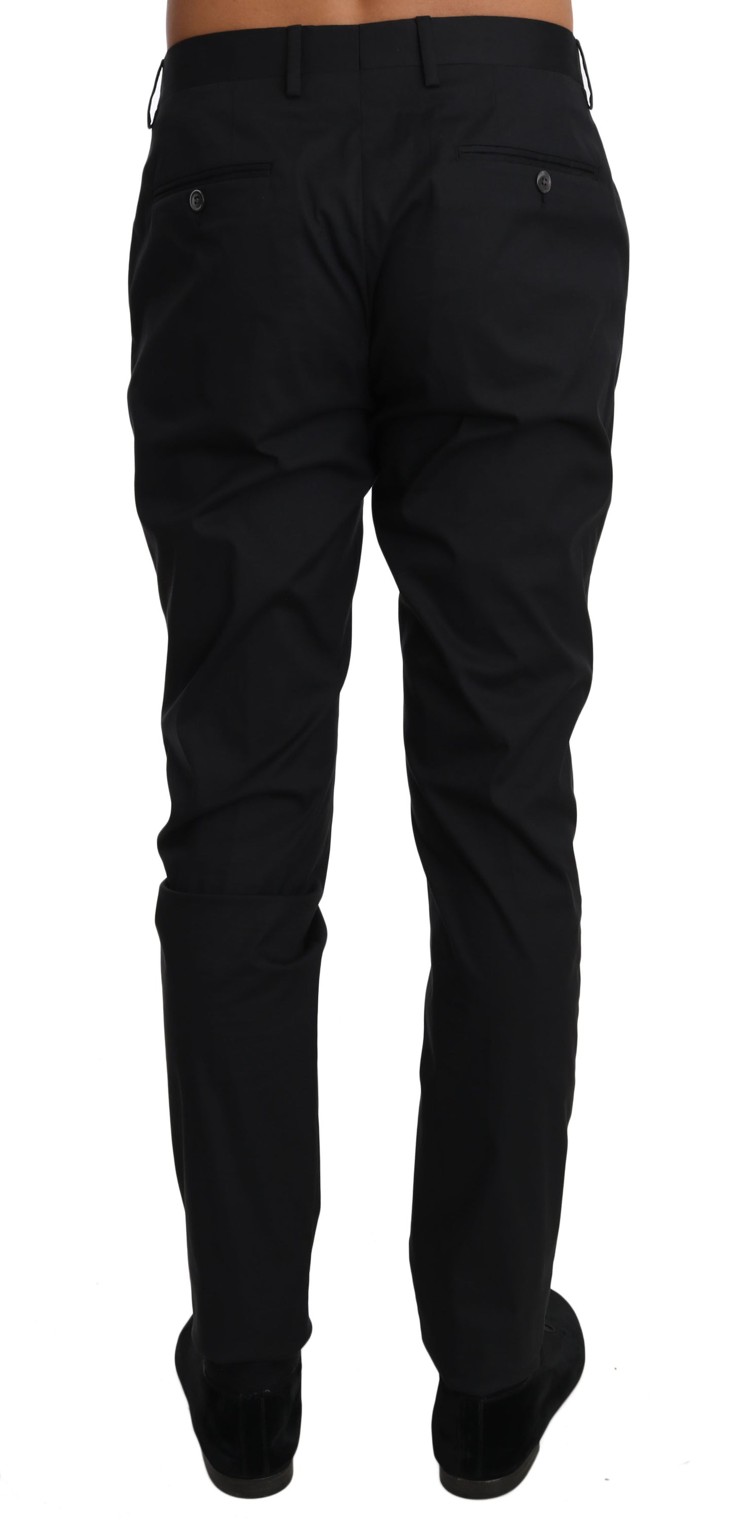 Dolce & Gabbana – Schwarze, formelle Hose aus Baumwollstretch