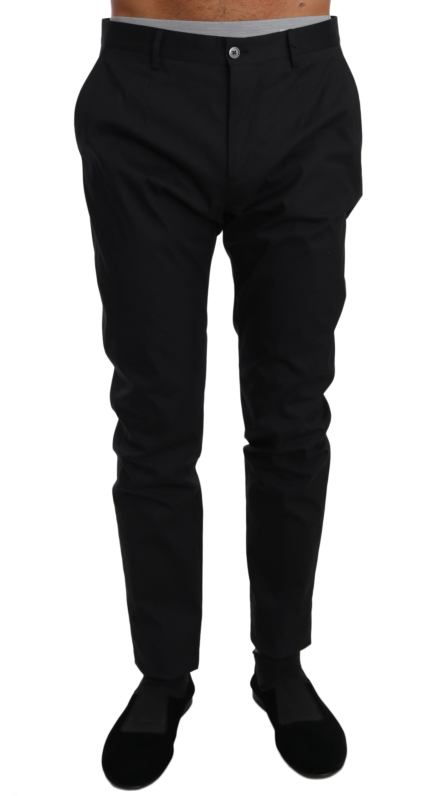 Dolce & Gabbana – Schwarze, formelle Hose aus Baumwollstretch