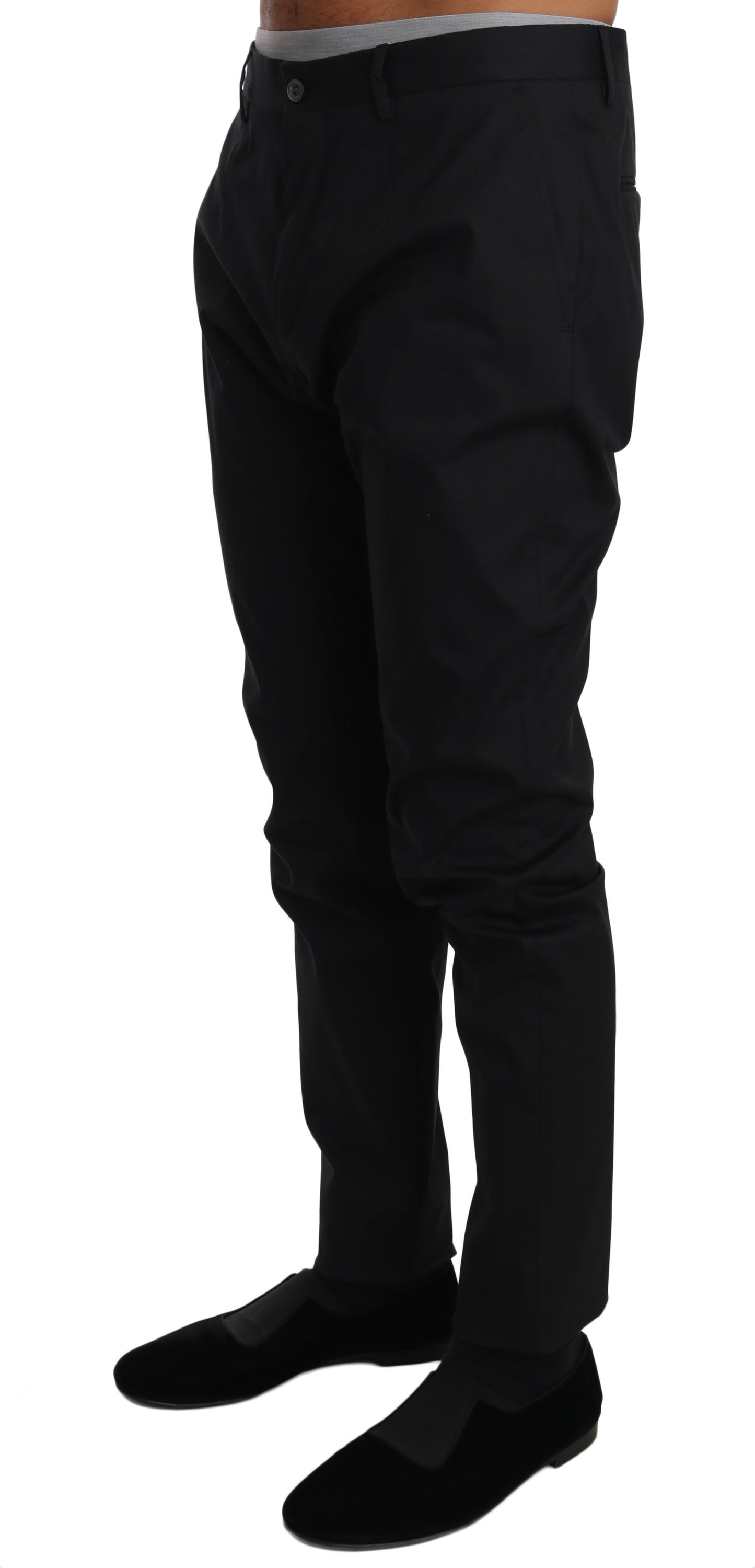 Dolce & Gabbana – Schwarze, formelle Hose aus Baumwollstretch