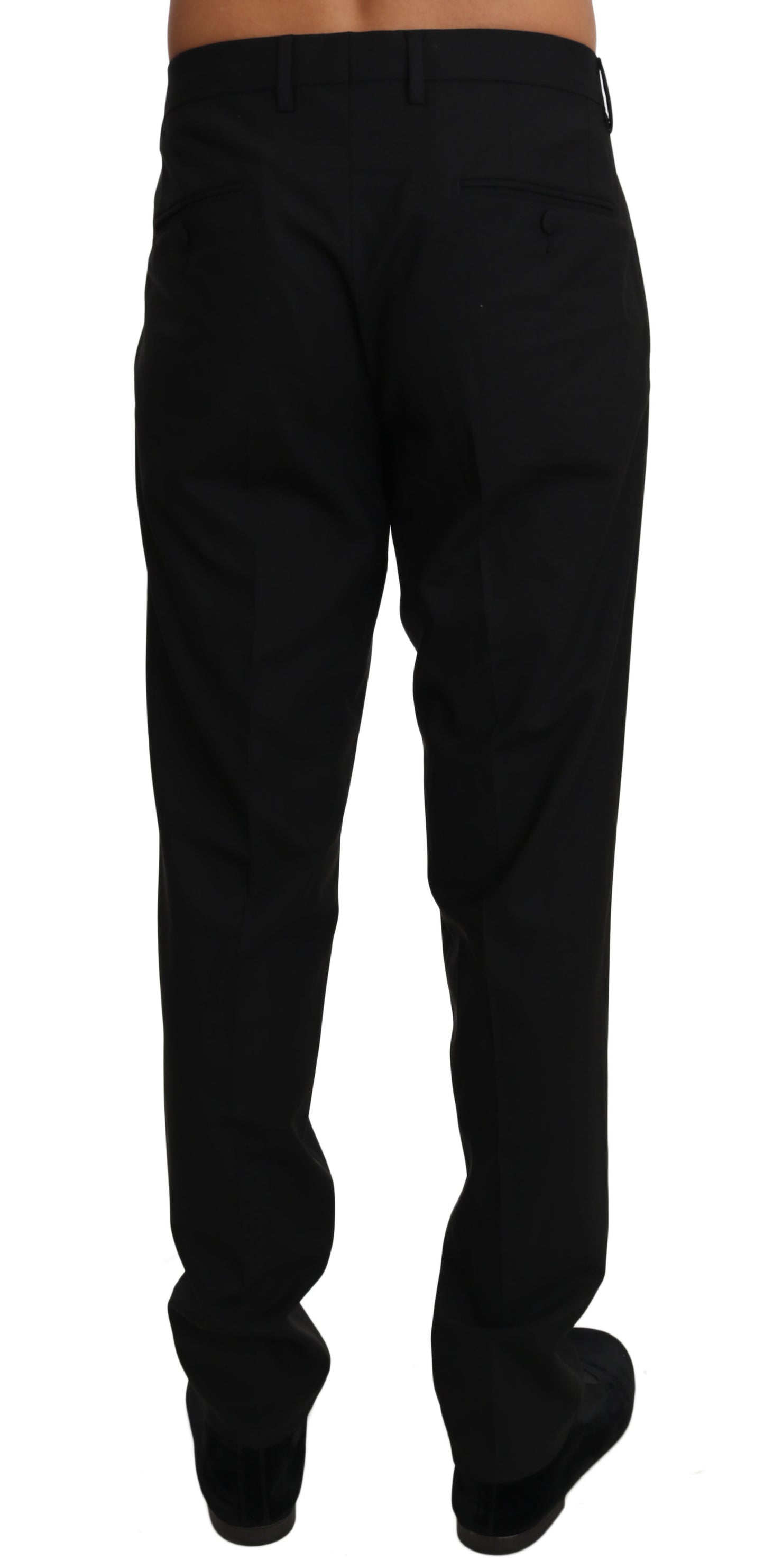 Dolce & Gabbana Schwarze Stretch-Anzughose aus Wolle