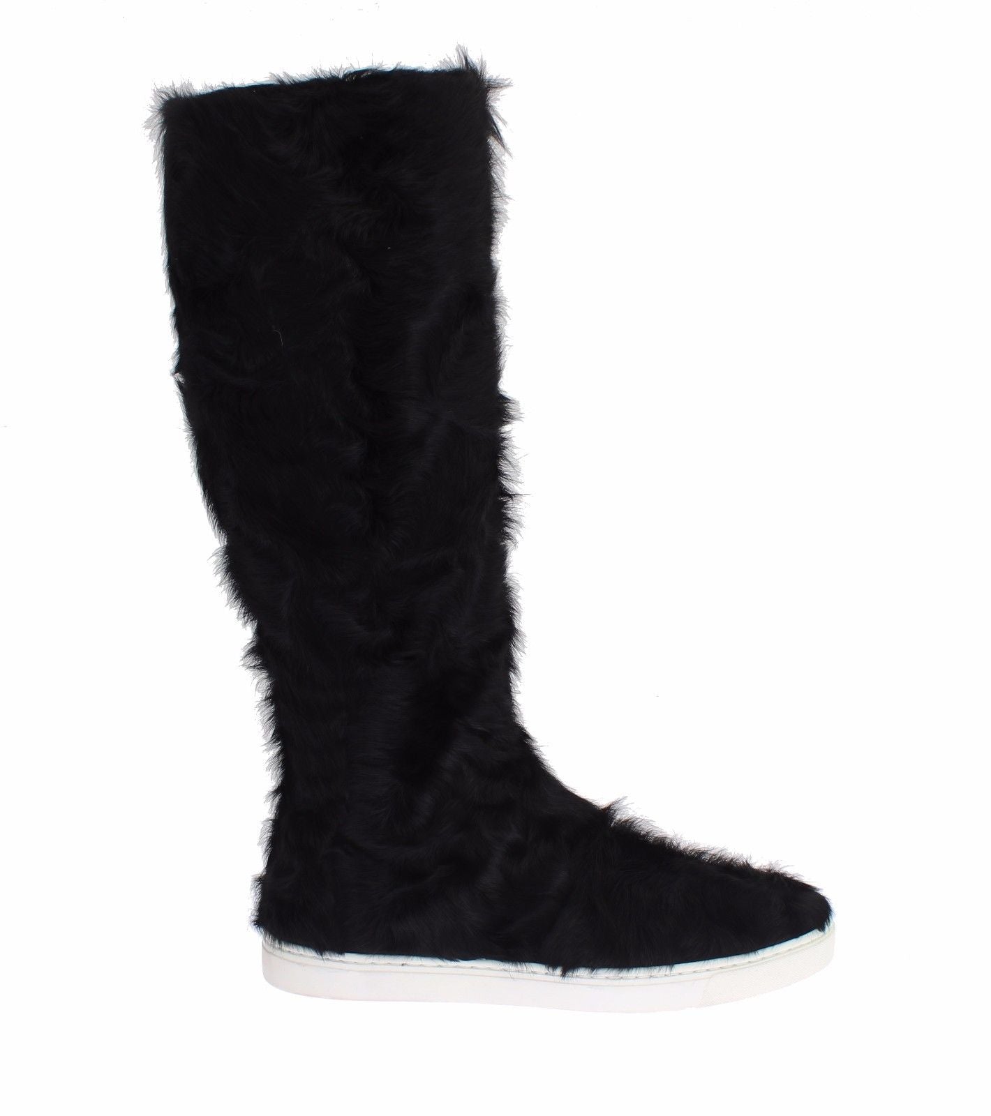 Dolce & Gabbana Schwarze Xiangao-Lederstiefel aus Lammfell