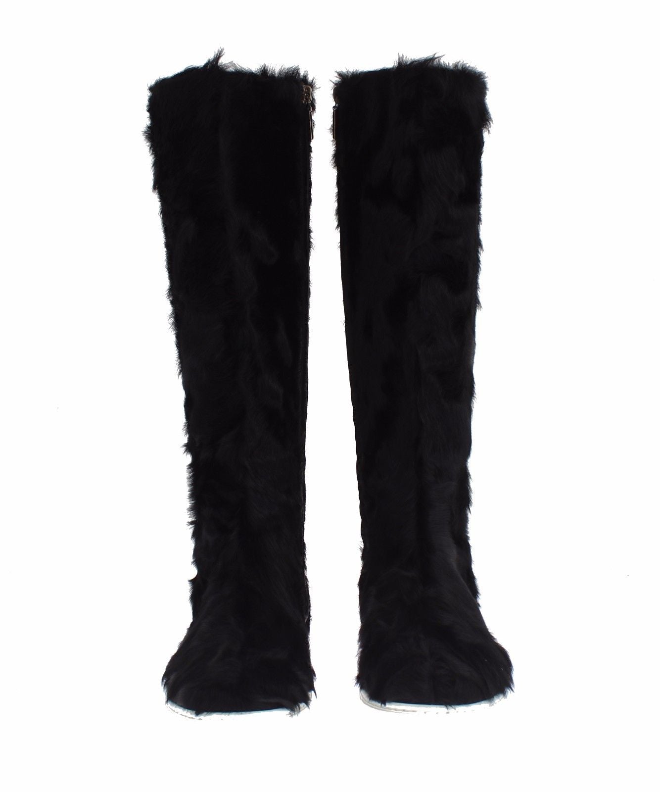Dolce & Gabbana Schwarze Xiangao-Lederstiefel aus Lammfell