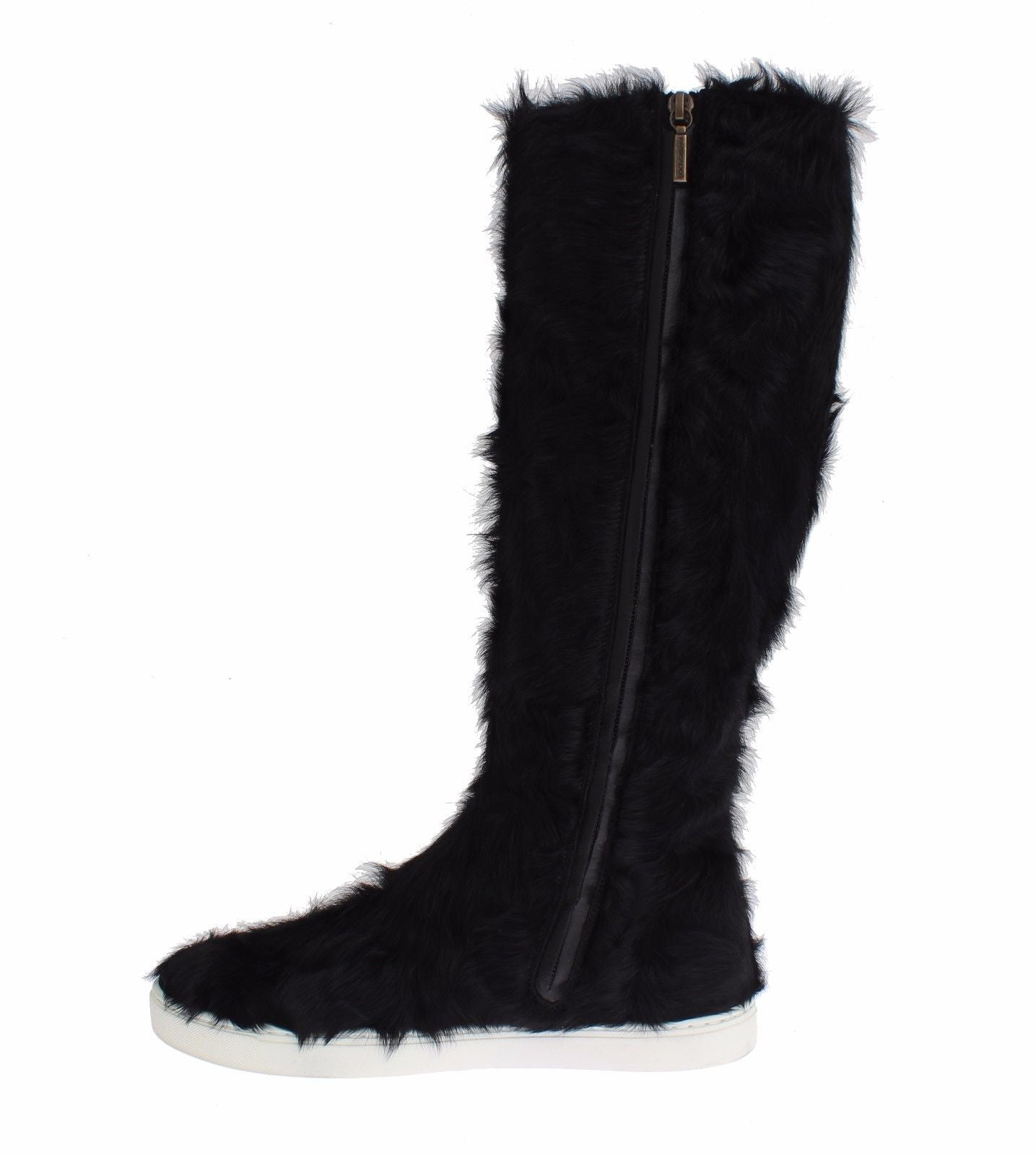 Dolce & Gabbana Schwarze Xiangao-Lederstiefel aus Lammfell