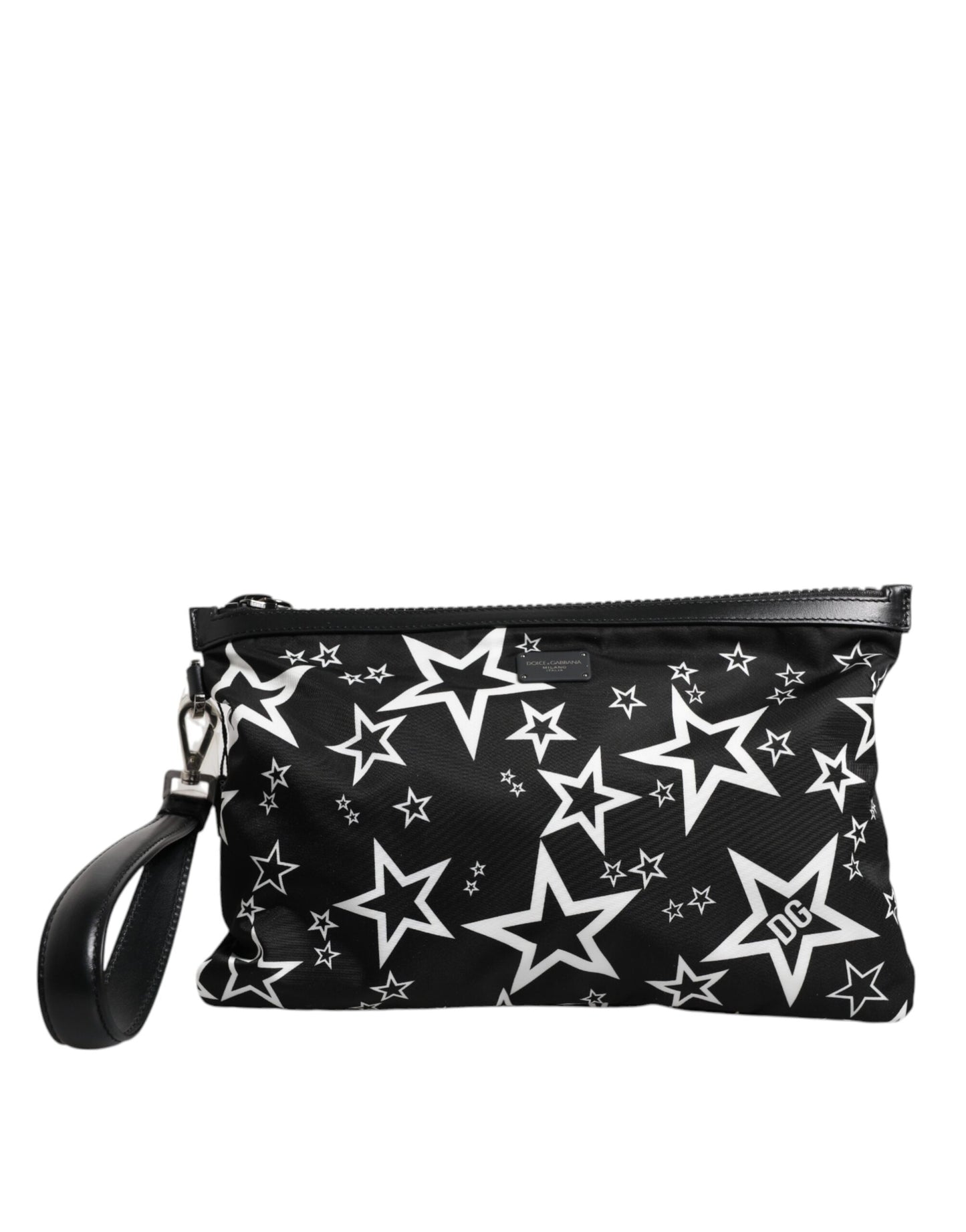Dolce & Gabbana Clutch mit schwarzem und weißem Sternenmuster