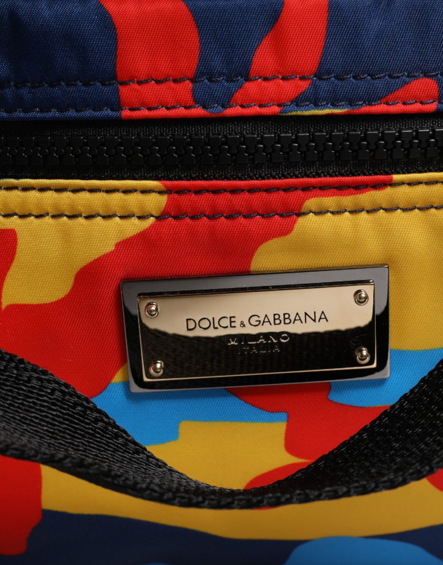 Dolce & Gabbana – Mehrfarbige Camouflage-Einkaufstasche aus Nylon