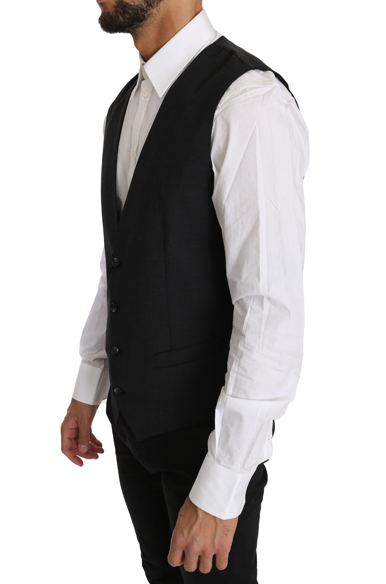 Dolce & Gabbana Graue Weste aus 100 % Wolle
