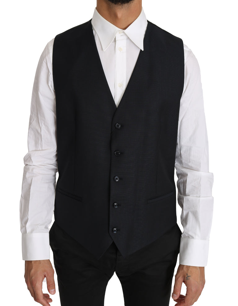 Dolce & Gabbana Graue Weste aus Wolle und Seide