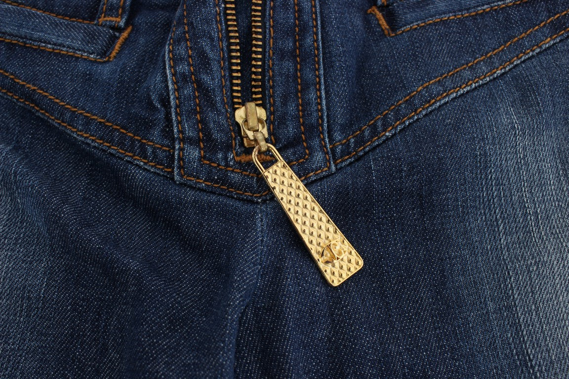 Cavalli Bootcut-Jeans aus Stretch-Baumwolle in blauer Waschung