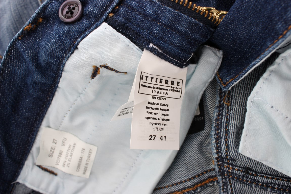 Cavalli Bootcut-Jeans aus Stretch-Baumwolle in blauer Waschung
