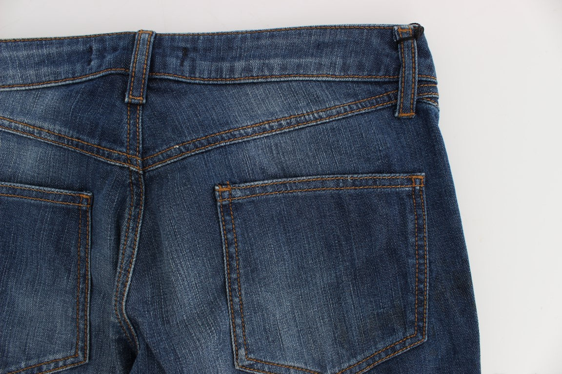 Cavalli Bootcut-Jeans aus Stretch-Baumwolle in blauer Waschung