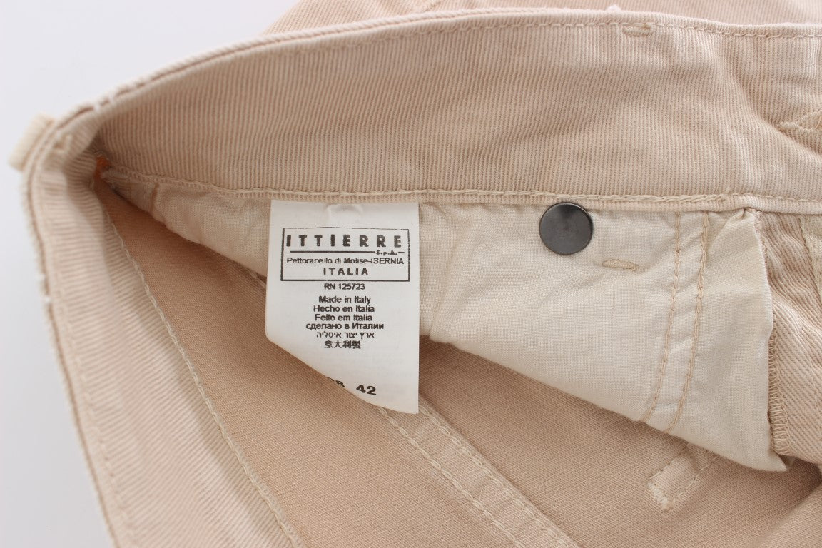 Cavalli Slim Fit Jeans aus Baumwollstretch in Beige-Waschung
