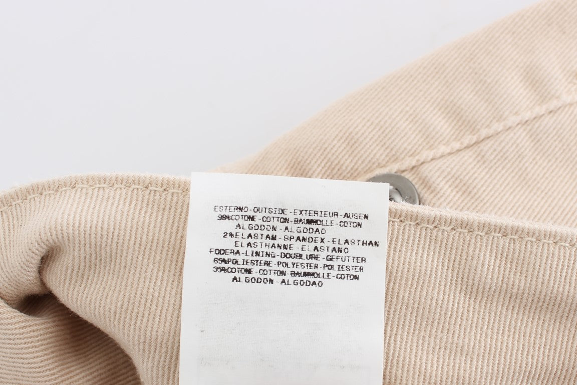 Cavalli Slim Fit Jeans aus Baumwollstretch in Beige-Waschung