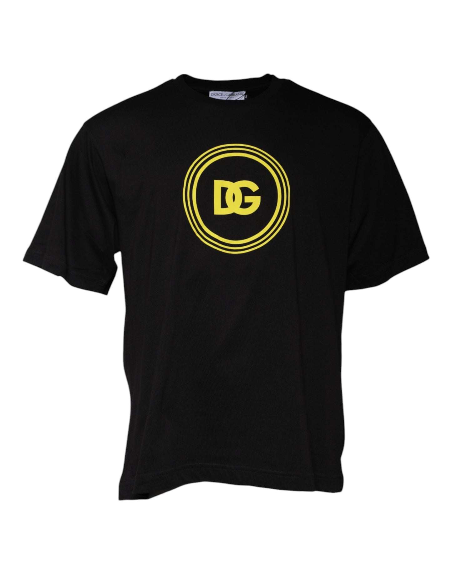 Dolce & Gabbana – Schwarzes Baumwoll-T-Shirt mit Rundhalsausschnitt und Logo-Print