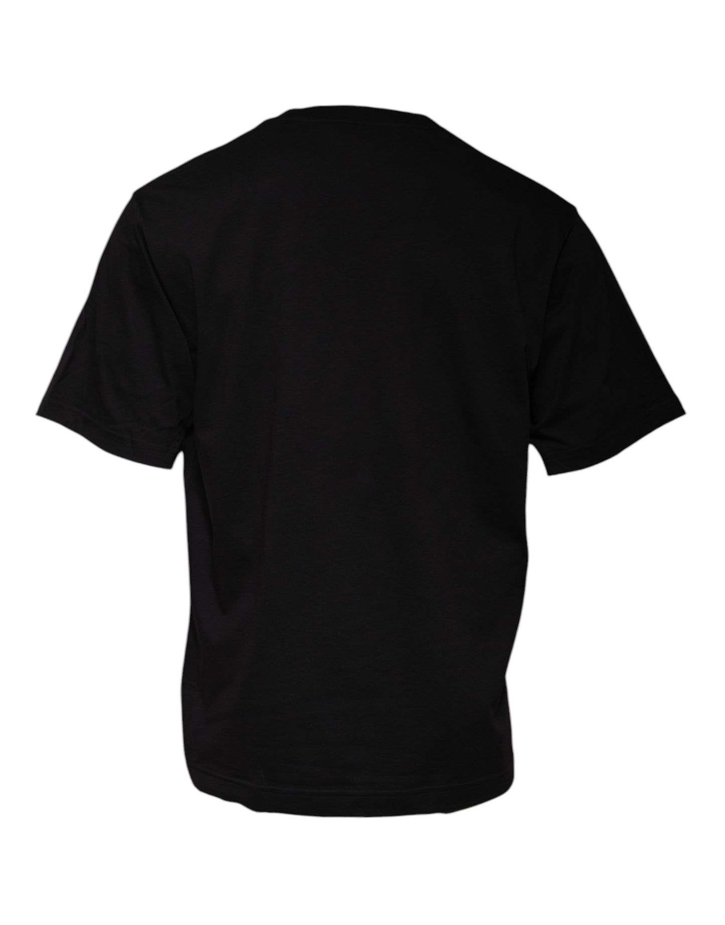 Dolce & Gabbana – Schwarzes Baumwoll-T-Shirt mit Rundhalsausschnitt und Logo-Print