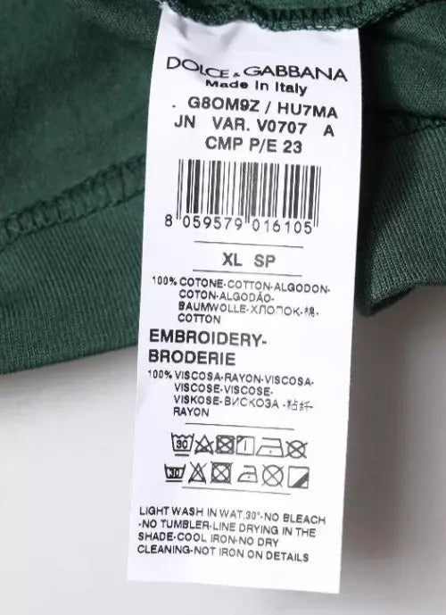Dolce & Gabbana Grünes DG-ärmelloses Tank-T-Shirt mit Rundhalsausschnitt