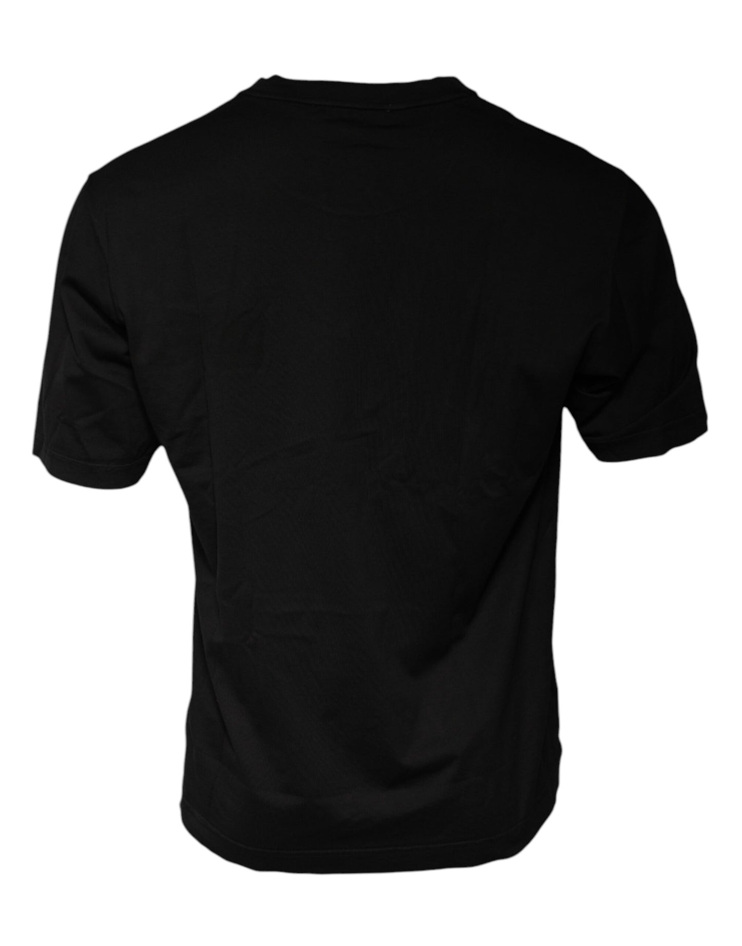 Dolce & Gabbana – Schwarzes T-Shirt aus Baumwolle mit Rundhalsausschnitt und kurzen Ärmeln