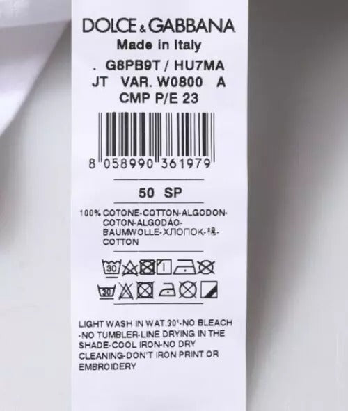 Dolce & Gabbana – Weißes Baumwoll-T-Shirt mit Rundhalsausschnitt und Logo-Print