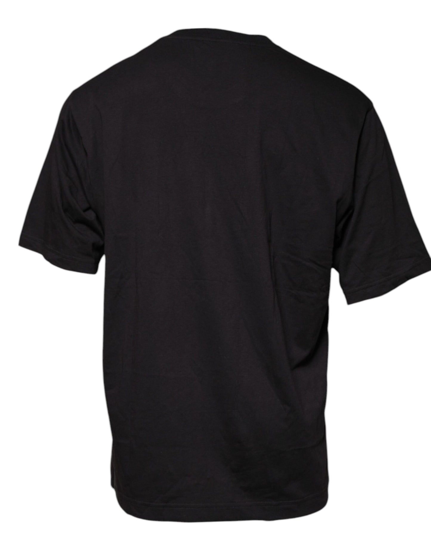 Dolce & Gabbana – Schwarzes Baumwoll-T-Shirt mit Rundhalsausschnitt und Logo-Print