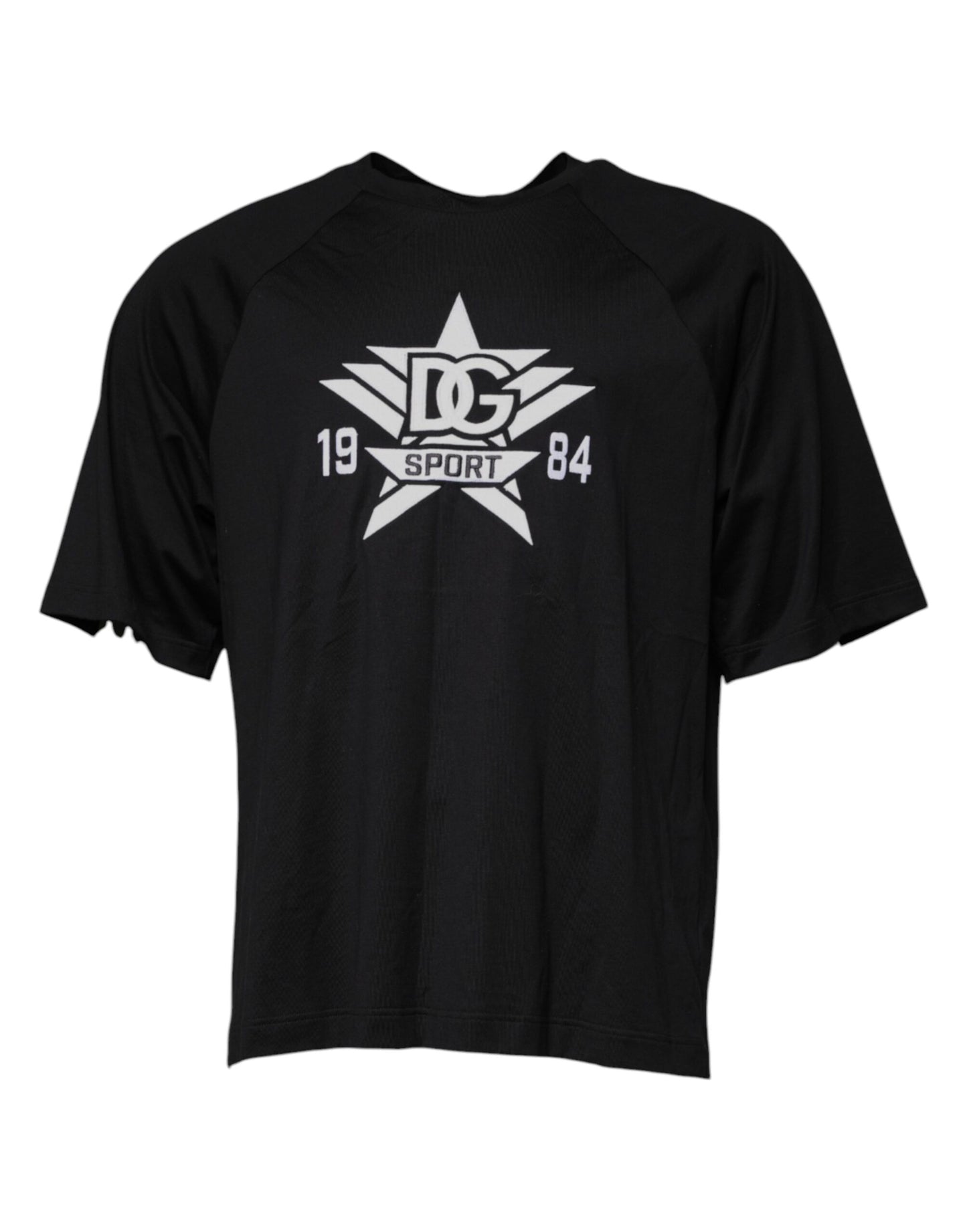 Dolce & Gabbana – Schwarzes Baumwoll-T-Shirt mit Rundhalsausschnitt und Logo-Print
