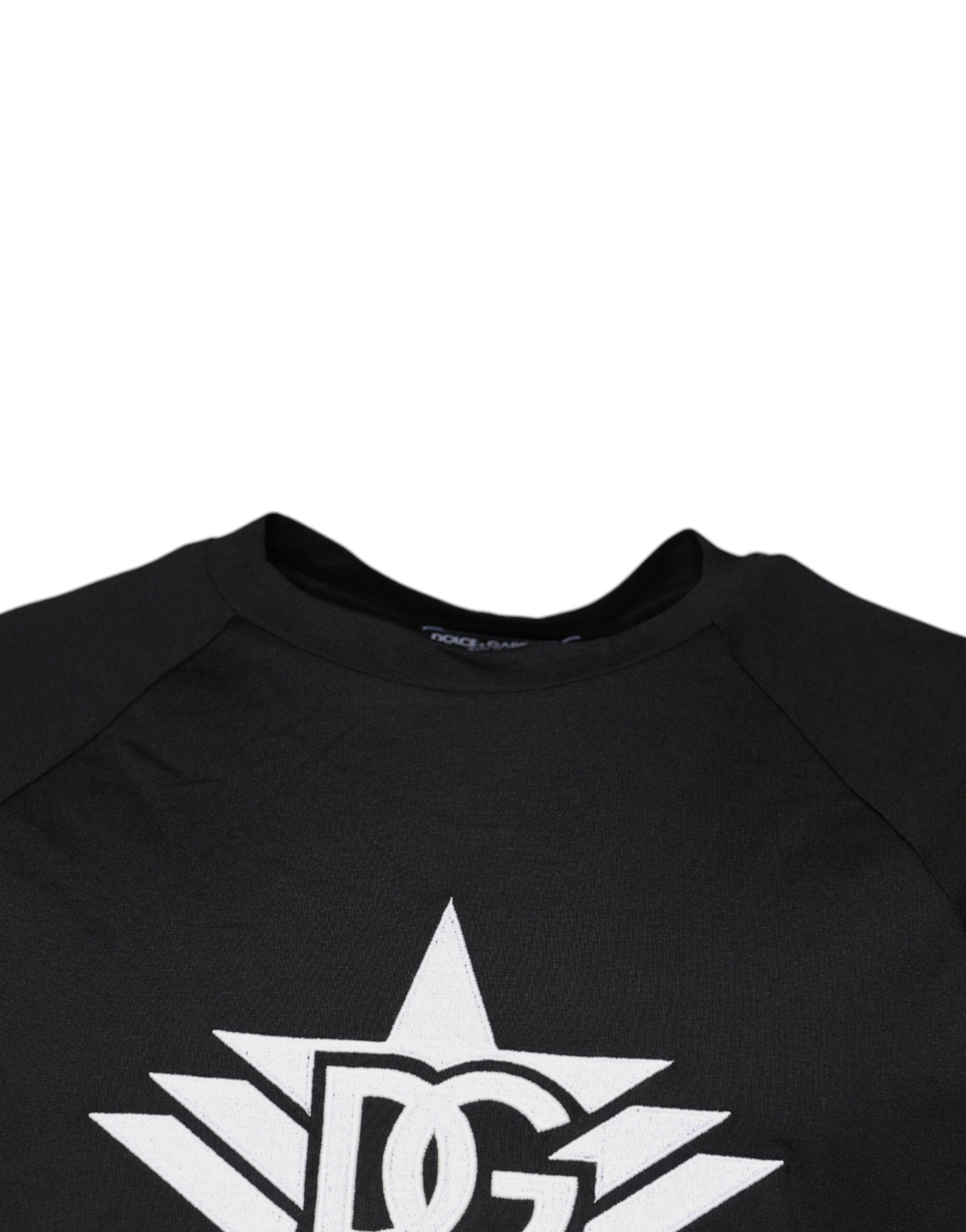 Dolce & Gabbana – Schwarzes Baumwoll-T-Shirt mit Rundhalsausschnitt und Logo-Print