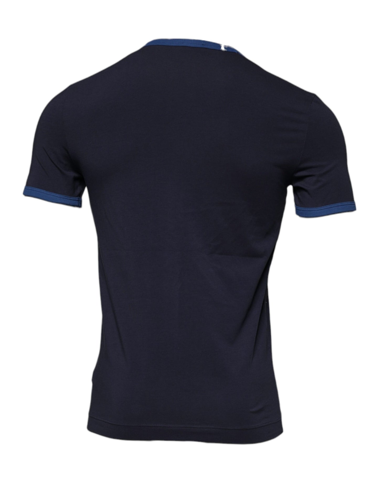 Dolce & Gabbana – Blaues Unterwäsche-T-Shirt aus Baumwollstretch mit Rundhalsausschnitt