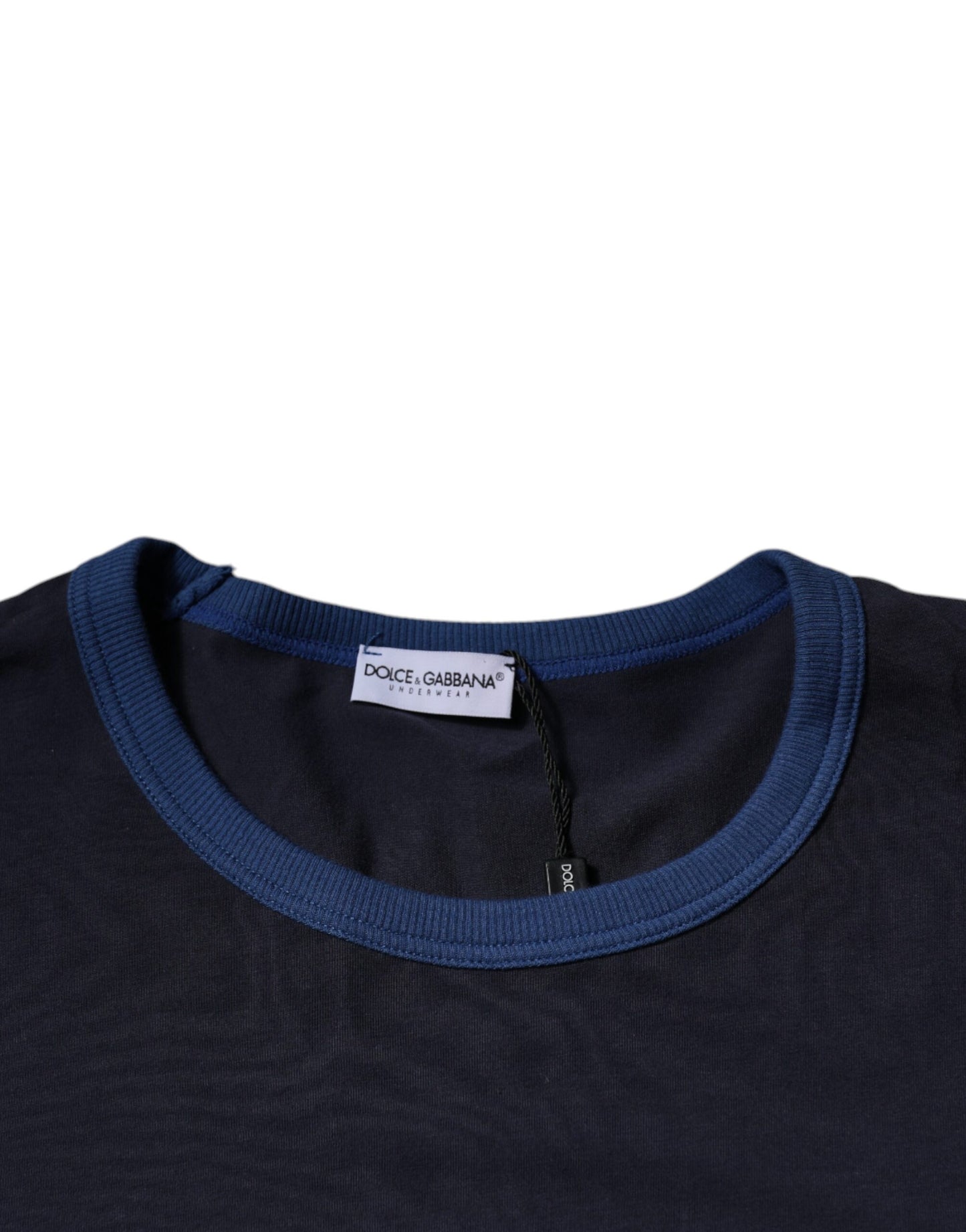 Dolce & Gabbana – Blaues Unterwäsche-T-Shirt aus Baumwollstretch mit Rundhalsausschnitt