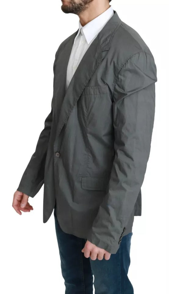 Dolce & Gabbana – Einreihiger formeller Blazer aus grauer Baumwolle