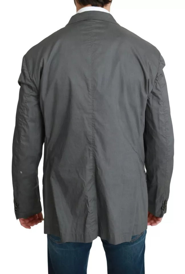 Dolce & Gabbana – Einreihiger formeller Blazer aus grauer Baumwolle