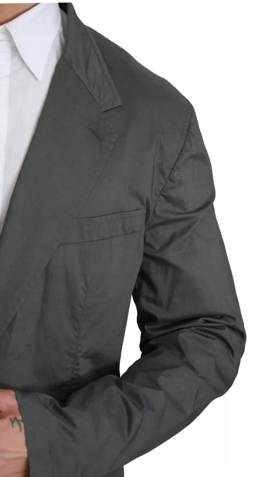 Dolce & Gabbana – Einreihiger formeller Blazer aus grauer Baumwolle