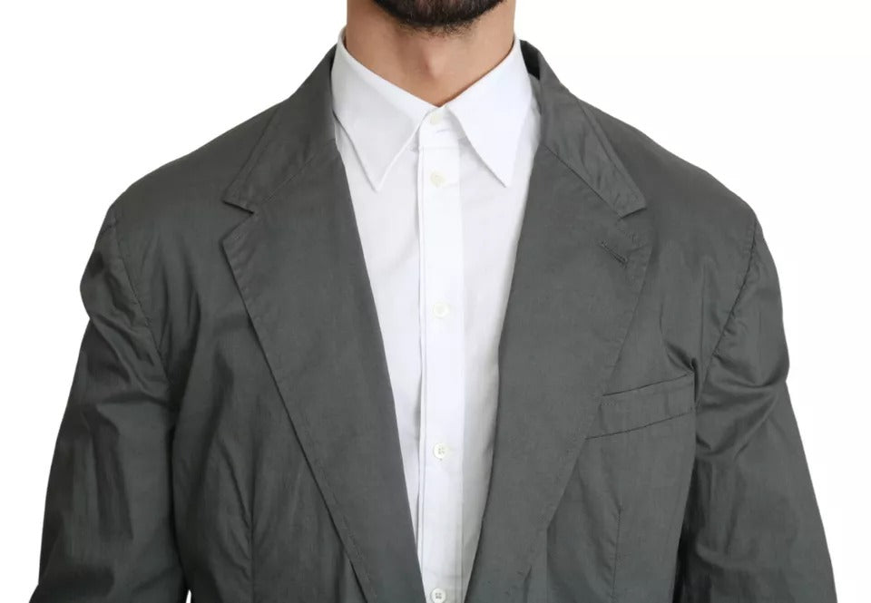 Dolce & Gabbana – Einreihiger formeller Blazer aus grauer Baumwolle
