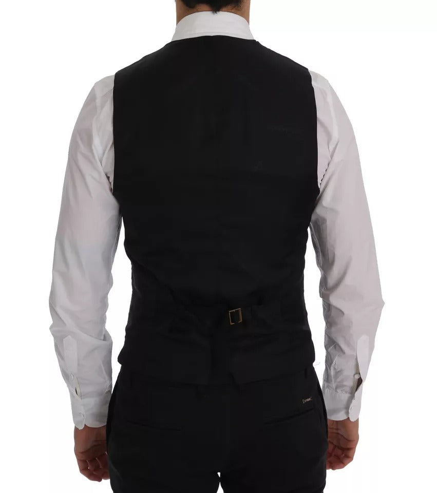 Dolce & Gabbana Blaue Weste Wollstretch STAFF Cardigan