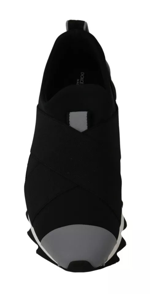 Dolce & Gabbana – Schwarze Hai-Sneaker aus Neopren mit Stretch