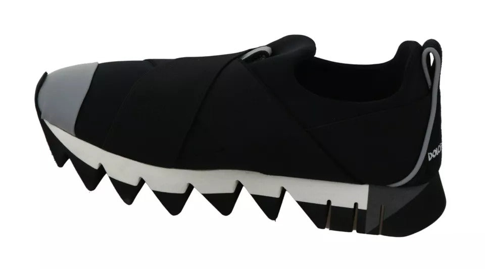 Dolce & Gabbana – Schwarze Hai-Sneaker aus Neopren mit Stretch