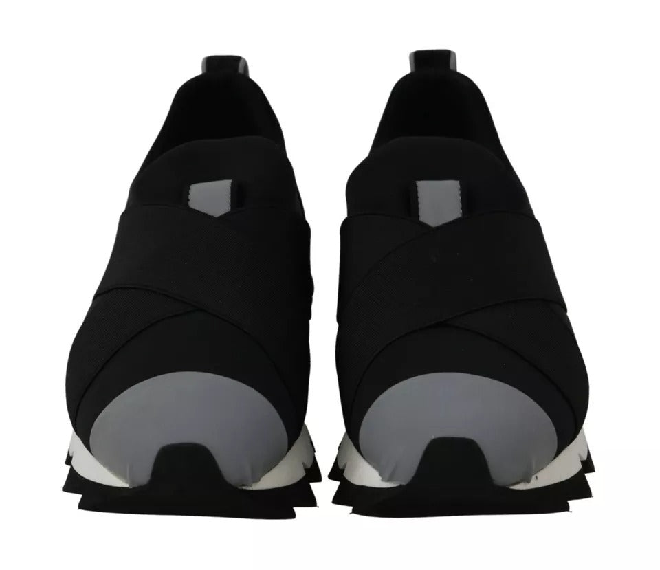 Dolce & Gabbana – Schwarze Hai-Sneaker aus Neopren mit Stretch
