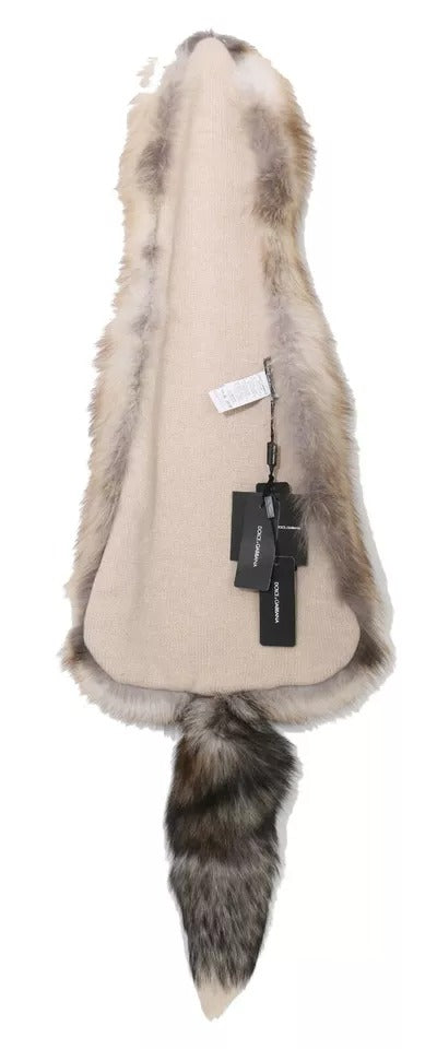 Dolce & Gabbana Brauner Fuchsschwanz-Pelzschal, Halstuch, Kragenschal