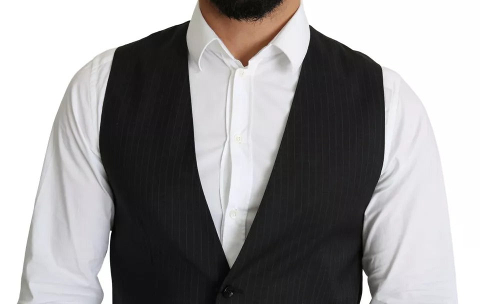 Dolce & Gabbana Schwarze Herren Formelle STAFF-Weste