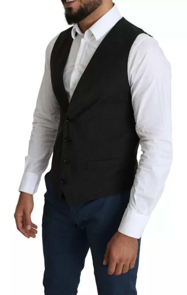 Dolce & Gabbana Schwarze Herren Formelle STAFF-Weste