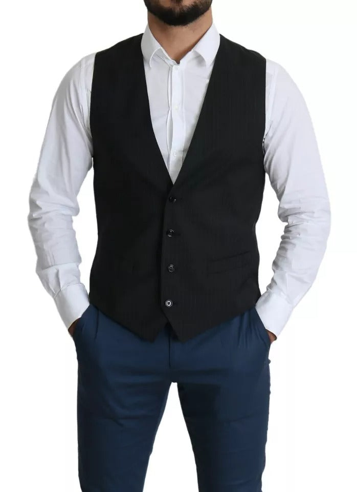 Dolce & Gabbana Schwarze Herren Formelle STAFF-Weste