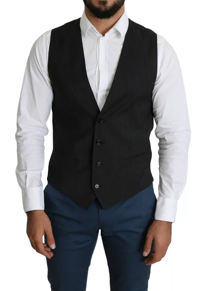 Dolce & Gabbana Schwarze Herren Formelle STAFF-Weste