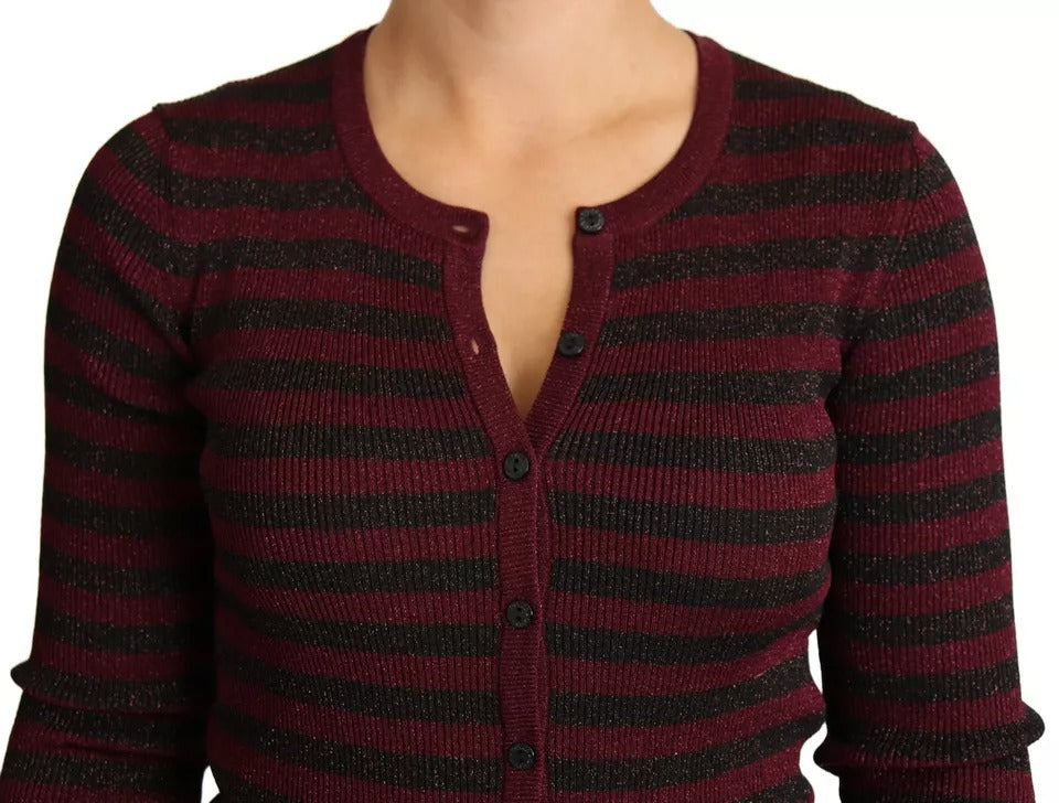Dolce & Gabbana Schwarz-Rot gestreifter Damen-Cardigan