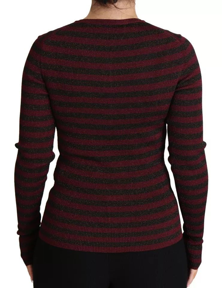 Dolce & Gabbana Schwarz-Rot gestreifter Damen-Cardigan